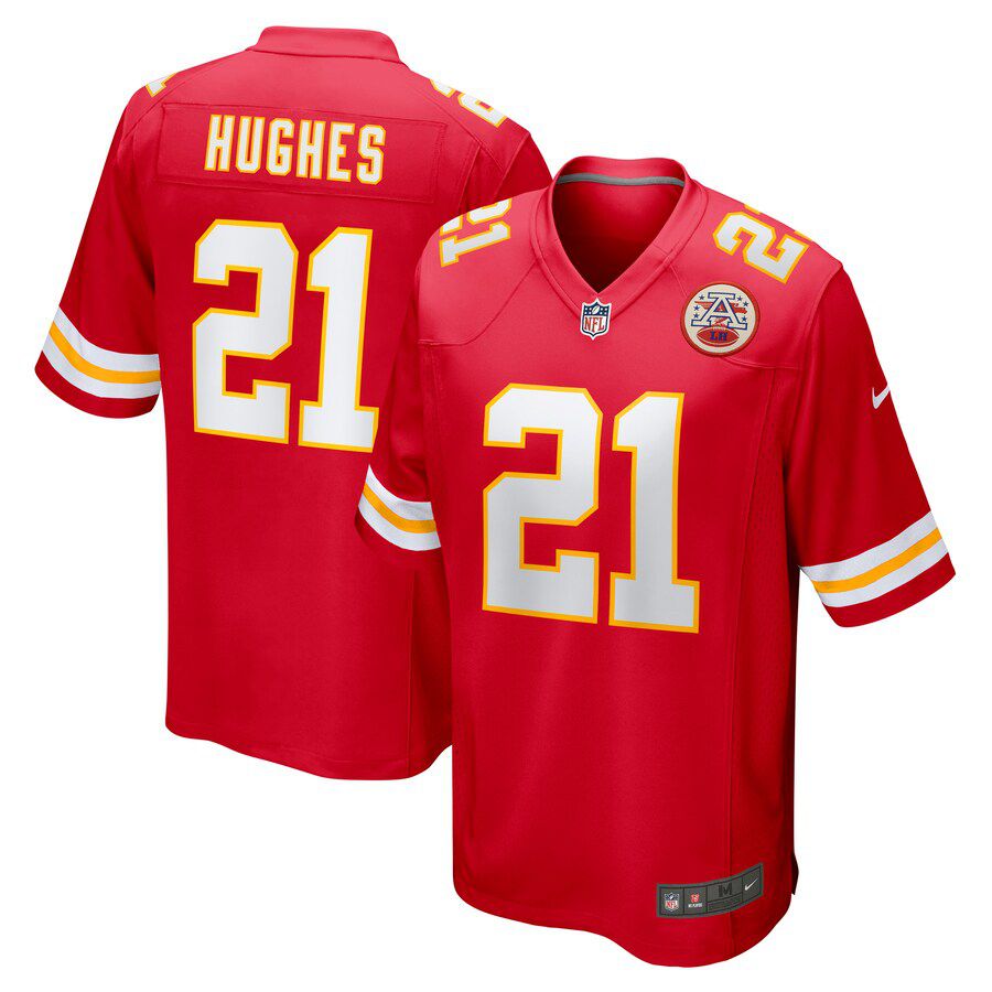 Men Kansas City Chiefs 21 Mike Hughes Nike Red Game NFL Jersey